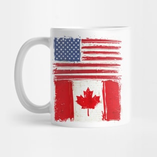 USA and Canadian Flag Mug